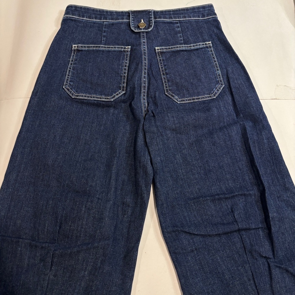 Ramy Brook 27 Theodora Blue High Waisted Wide Leg Jeans - Picture 4 of 13